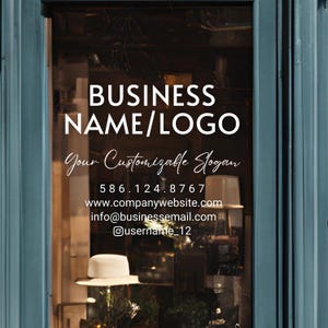 Customizable Window Decal | Your Company Name or Logo - Storefront Sticker - Business Window or Door - Personalized Lettering - Custom Shop