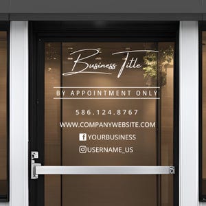 Customizable Vinyl Door Decal | Your Company Name or Logo - Storefront Sticker - Business Window Sign - Personalized Lettering - Custom Shop