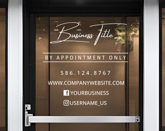 Custom Vinyl Business Door Decal | Company Logo, Storefront Sticker