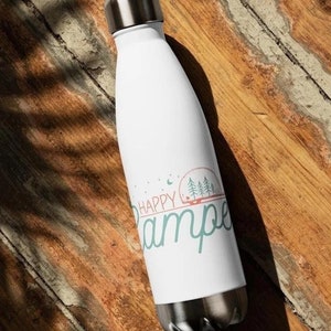 Stainless Steel Water Bottles, Happy Camper, Insulated water bottle, Camping gift, Campervan, Van Life gift, eco-friendly stainless bottle