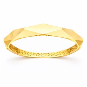 Geometrischer Facettierter Goldarmreif 10k, 14k, 18k Gold