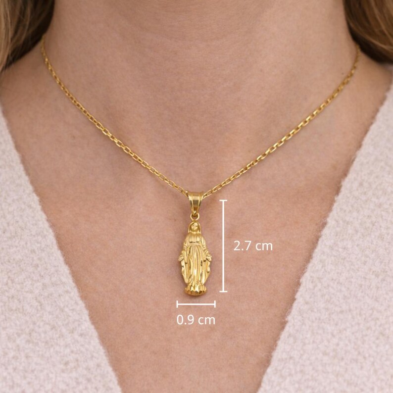 Virgin Mary Pendant 10k, 14k, 18k Gold, Gold Over Silver - Etsy