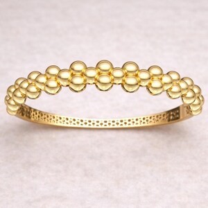 Dreireihiges Dome Bead Armband 10k, 14k, 18k Gold, Silber