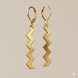 Zigzag Gold Earrings 10k, 14k, 18k gold