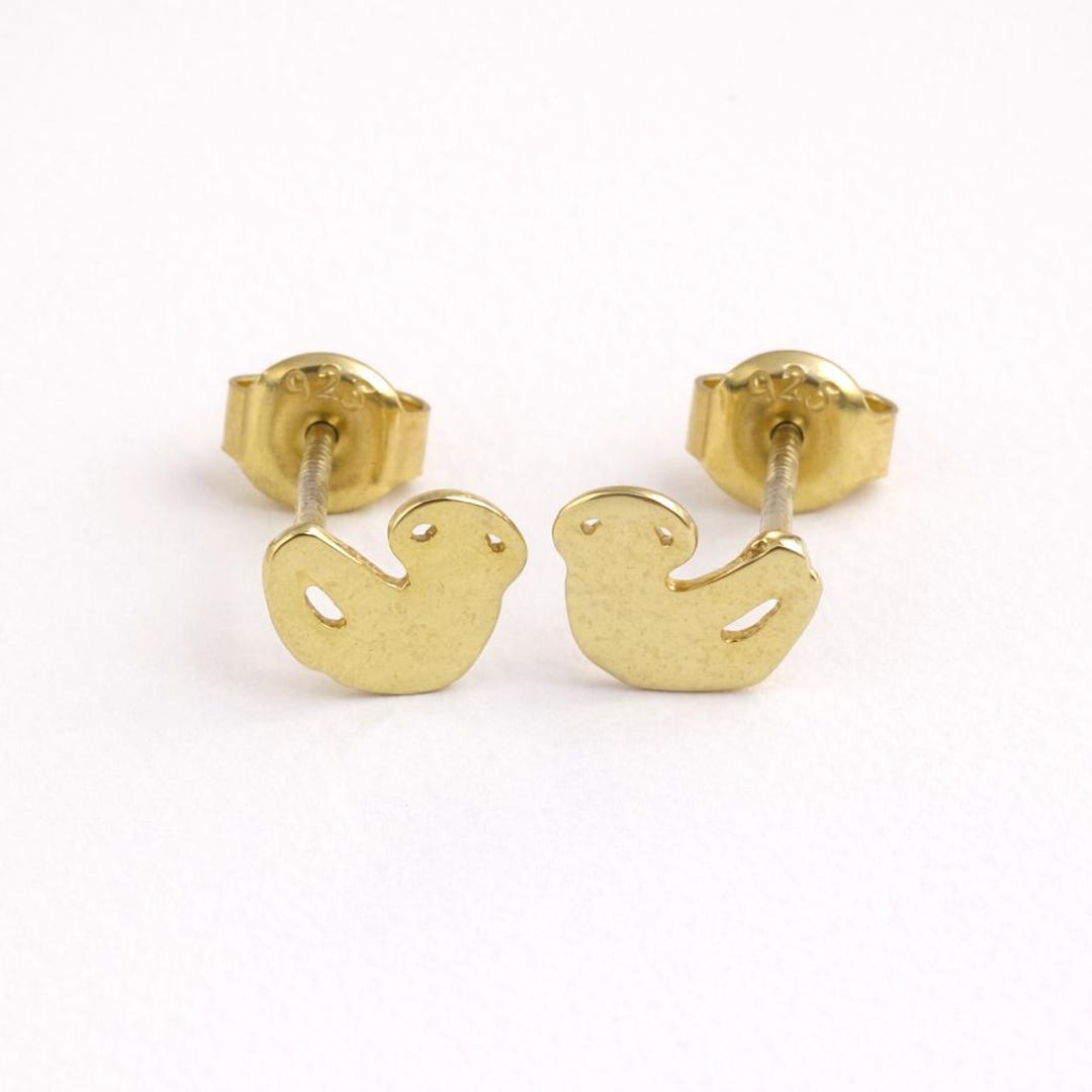 Sloth Back Earser Gold Sloth Stud Earrings 10k, 14k, 18k Gold, Silver - Etsy