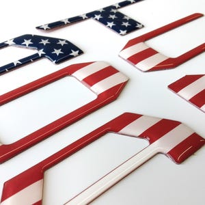 Compatible with 2024 2025 Tacoma 3D Raised Domed Poly Coated Tailgate Letters/Inserts US Made !! Flags/Solid Colors/Lines/Outlines/CARBONS