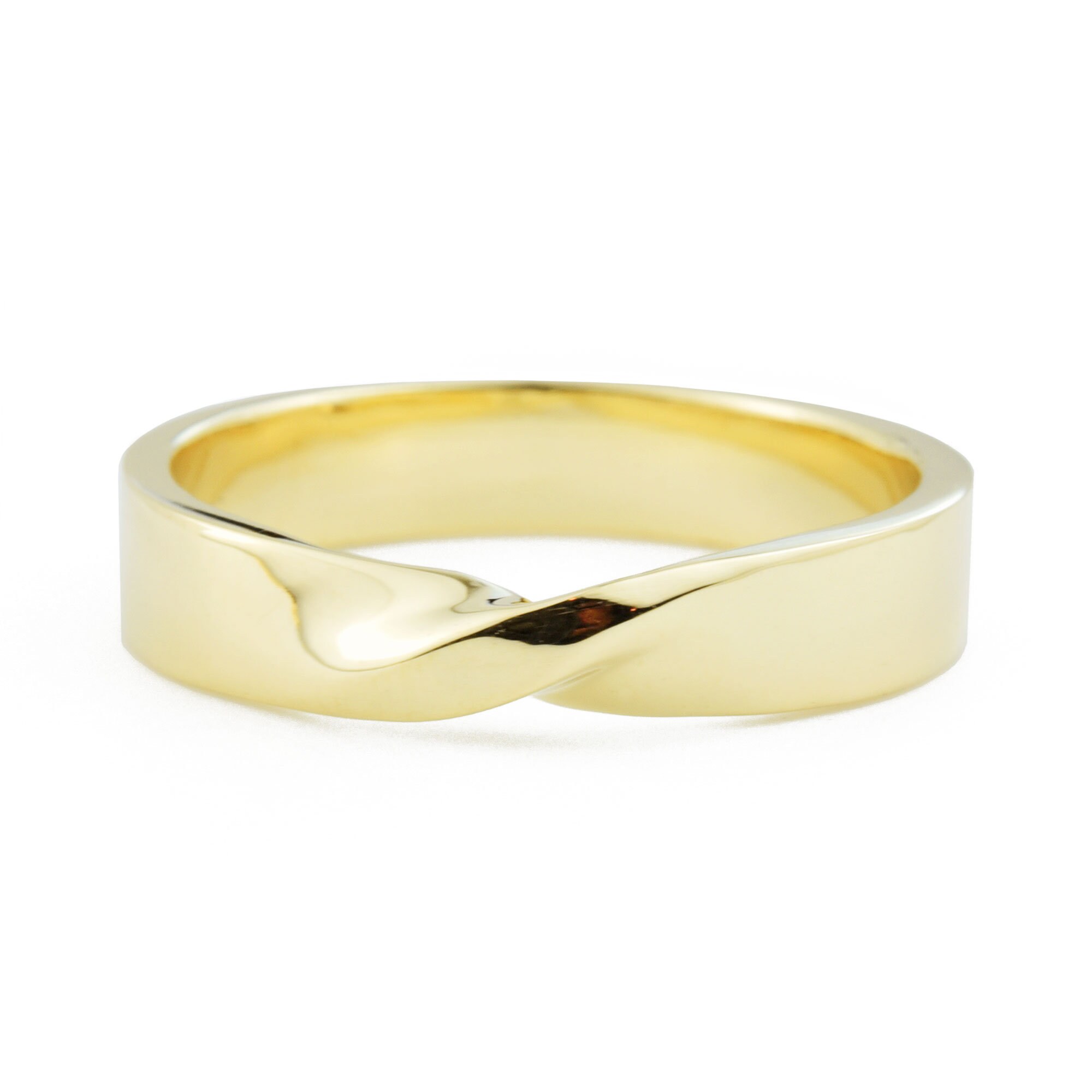 Twisted Wedding Ring 14K Gold Mobius Ring Medium Version | Etsy
