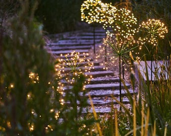 Luminárias solares em formato de dente-de-leão - Decoração para caminhos de jardim ao ar livre