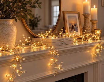 Gold Jewelled Light Up Garland
