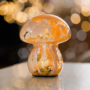 Orange & Pink Mushroom Battery Operated Table Lamps