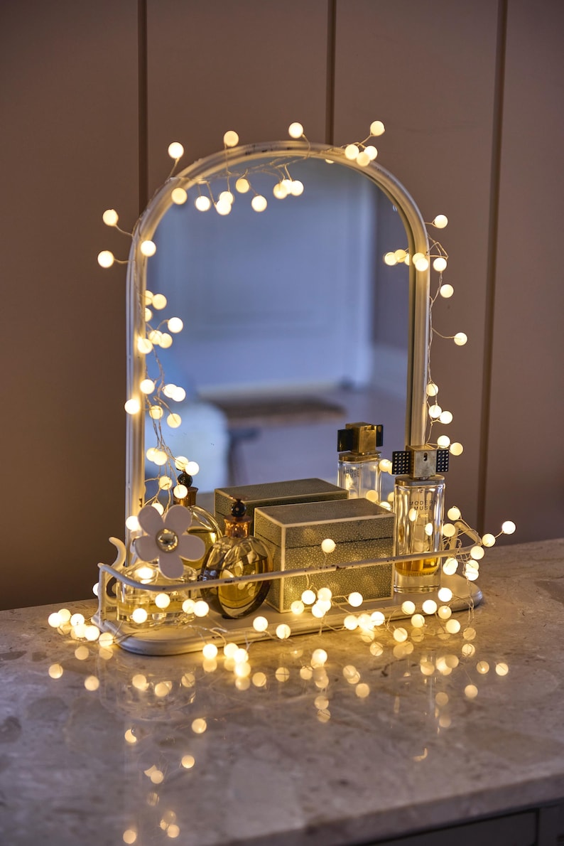 Warm White Pearl Fairy Lights - Battery or Plug-in Mains image 1
