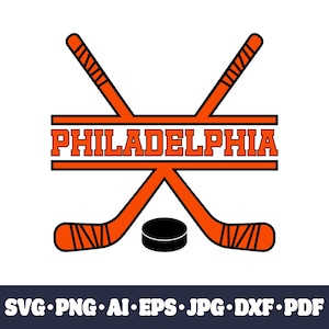 Philadelphia hockey SVG clipart för Cricut och Silhouette, sportdesign för sublimering, CNC och DIY-projekt, digitala filer png, dxf, pdf