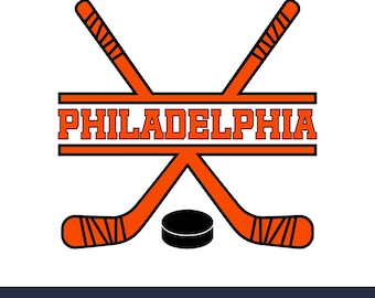 Clipart SVG de hockey de Filadelfia para Cricut y Silhouette, diseño deportivo para sublimación, proyectos CNC y de bricolaje, archivos digitales png, dxf, pdf