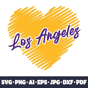 Los Angeles basketball team SVG Cricut cut file. City PNG Clipart. Silhouette sublimation print. Sports fan image, DXF. Vinyl. Ai, Eps, Jpg.