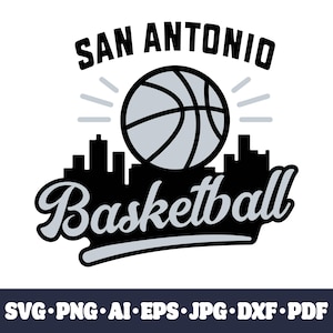 San Antonio basketball team SVG Cricut cut file. City PNG Clipart. Silhouette sublimation print. Sports fan image, DXF. Vinyl. Ai, Eps, Cnc.