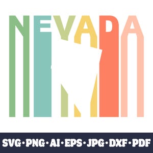 Fichier de coupe Nevada SVG Cricut. Carte muette de l'État PNG clipart. Impression par sublimation de la silhouette. Bricolage artisanal en vinyle. Téléchargement instantané. Fichier numérique.