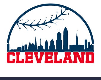 Skyline del baseball di Cleveland SVG, PNG, DXF, file di taglio Cricut