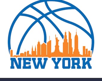 New York basketball team SVG Cricut cut file. City PNG Clipart. Silhouette sublimation print. Sports fan image, DXF. Vinyl. Ai, Eps, Jpg.