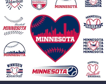 Minnesota Baseball Team. 20 Fan Motive. SVG Cricut Dateien. Zum Selbermachen. Vektor für Schattenbild. PNG T-Shirt Sublimation. Sofortiger Download.