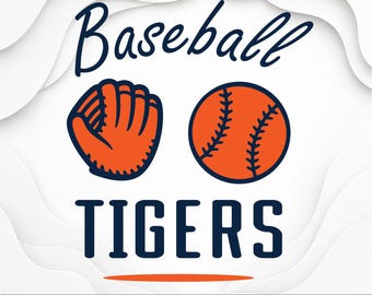 Detroit Baseball Team SVG, Glove PNG Clipart (Digital Files)