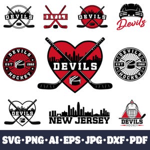 New Jersey Hockey Team SVG Bundle, Fan Designs (Digital Download)