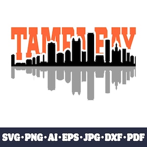 Tampa Bay City Skyline SVG - Cricut Cut Datei, Stadtbild Silhouette PNG, DIY Vinyl Handwerk, CNC und Sublimation Sofortiger Download Digitale Datei.