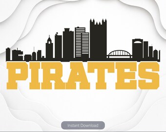 Pittsburgh Baseball Team SVG, Skyline PNG Clipart (Digital Files)