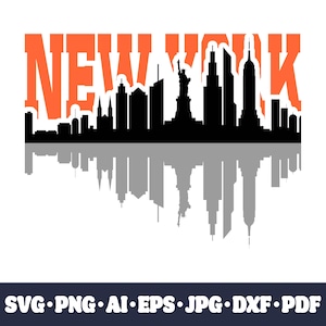 Horizonte da cidade de Nova York SVG – Arquivo de corte Cricut, Silhueta da paisagem urbana PNG, Artesanato em vinil faça você mesmo, CNC e sublimação Download instantâneo de arquivo digital.