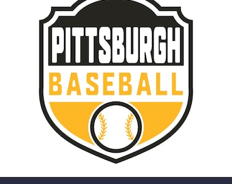 Pittsburgh baseball team SVG Cricut cut file. Vector for silhouette. PNG t shirt sublimation. Baseball fan design DIY. Instant download