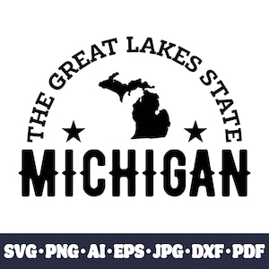 Michigan SVG Cricut plik do cięcia. Stanowy zarys mapy PNG clipart. Sylwetka sublimacji wydruku. Rękodzieło winylowe DIY. Natychmiastowe pobranie. Plik cyfrowy.