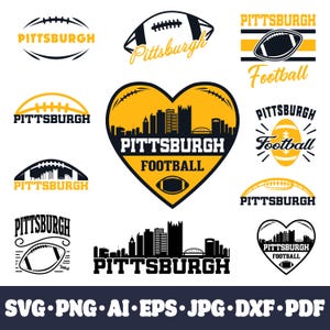 Pittsburgh football team bundle. 11 fan designs. SVG Cricut cut files. DIY. Vector for silhouette. PNG t shirt sublimation. Instant download