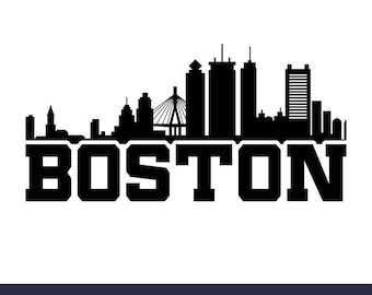 Boston City Skyline SVG – Cricut Cut File, Cityscape Silhouette PNG, Diy Vinyl Craft, CNC and Sublimation Instant Download Digital File.c