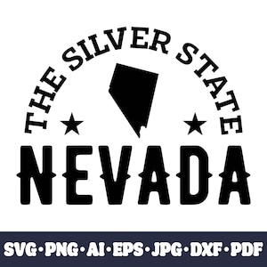 Nevada SVG Cricut-Schnitt-Datei. US Bundesstaat Umriss PNG Clipart. Silhouette Sublimationsdruck. DIY Vinyl Basteln. Sofortiger Download. Digitale Datei.