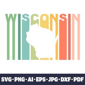 Wisconsin SVG Cricut gesneden bestand. Overzichtskaart van de staat, png-bestand. Sublimatieprint van silhouet. Doe-het-zelf vinylknutselen. Direct downloaden. Digitaal bestand.