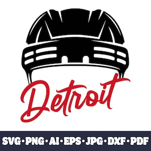 Detroit hockey team SVG Cricut cut file. City PNG Clipart. Silhouette sublimation print. Sports fan image, DXF. Vinyl. Ai, Eps, Jpg.