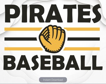 Pittsburgh Baseball Team SVG, Glove PNG Clipart (Digital Files)