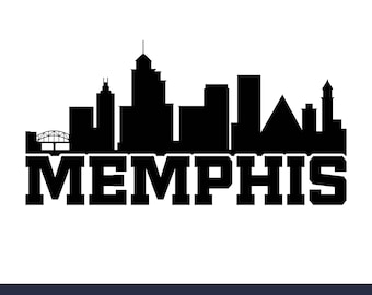 Memphis City Skyline SVG – Cricut Cut File, Cityscape Silhouette PNG, Diy Vinyl Craft, CNC and Sublimation Instant Download Digital File.