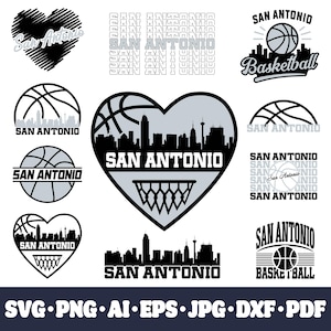 San Antonio basketball team bundle. 20 fan designs. SVG Cricut cut files. DIY Vector for silhouette PNG t shirt sublimation Instant download