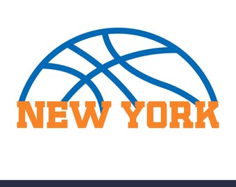 New York basketball team SVG Cricut cut file. City PNG Clipart. Silhouette sublimation print. Sports fan image, DXF. Vinyl. Ai, Eps, Jpg.