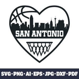 San Antonio basketball team SVG Cricut cut file. City PNG Clipart. Silhouette sublimation print. Sports fan image, DXF. Vinyl. Ai, Eps, Cnc.
