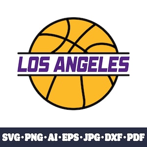 Los Angeles basketball team SVG Cricut cut file. City PNG Clipart. Silhouette sublimation print. Sports fan image, DXF. Vinyl. Ai, Eps, Cnc.