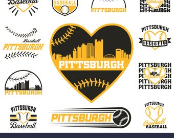 Pittsburgh baseball team bundle. 20 fan designs. SVG Cricut cut files. DIY. Vector for silhouette. PNG t shirt sublimation. Instant download