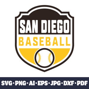 San Diego baseball team SVG Cricut cut file. Vector for silhouette. PNG t shirt sublimation. Baseball fan design DIY. Instant download.