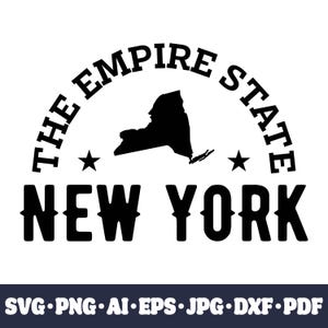New York SVG Cricut gesneden bestand. Overzichtskaart van de staat, png-bestand. Sublimatieprint van silhouet. Doe-het-zelf vinylknutselen. Direct downloaden. Digitaal bestand.