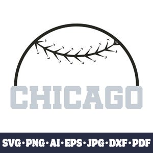 Chicago honkbalteam SVG Cricut gesneden bestand. Stad png-afbeeldingen. Sublimatieprint van silhouet. Afbeelding sportfan, dxf. Vinyl. Ai, eps, jpg.