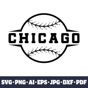 Chicago baseball SVG para Cricut e Silhouette, designs de sublimação, arquivos de corte CNC, download digital png, dxf, pdf