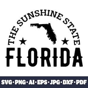 Florida SVG Cricut-Schnitt-Datei. US Bundesstaat Umriss PNG Clipart. Silhouette Sublimationsdruck. DIY Vinyl Basteln. Sofortiger Download. Digitale Datei.