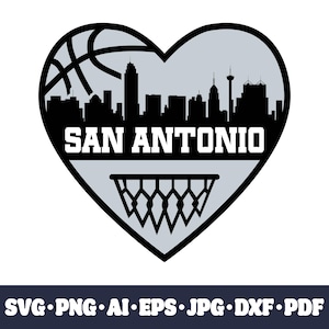 San Antonio basketball team SVG Cricut cut file. City PNG Clipart. Silhouette sublimation print. Sports fan image, DXF. Vinyl. Ai, Eps, Cnc.