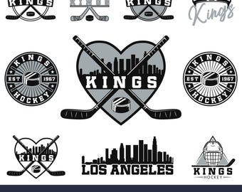 Pacchetto della squadra di hockey di Los Angeles. 10 design per i fan. File SVG Cricut. PNG