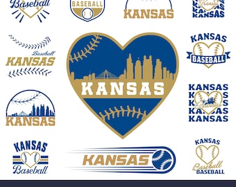 Kansas City baseball team SVG Cricut cut file. Vector for silhouette. PNG t shirt sublimation. Baseball fan design DIY. Instant download.